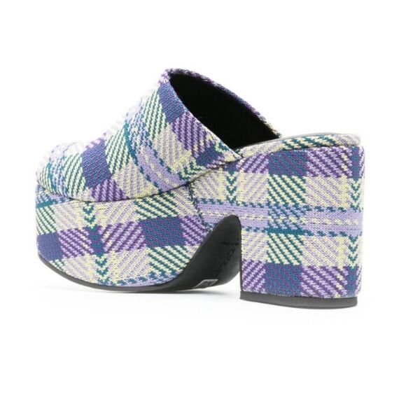 NEW Larroude Miso Purple Plaid Clogs - Picture 5 of 13